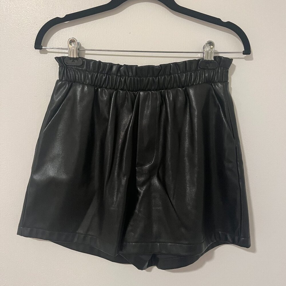 Steve Madden Faux Black Leather Shorts